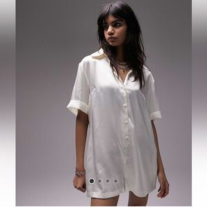 Topshop White Satin Romper